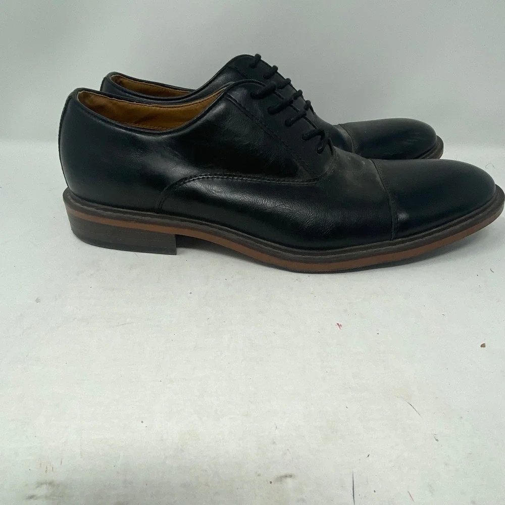 Goodfellow & Co Mens Black Cap Toe Oxford Dress Shoes Size 9.5 Formal Business